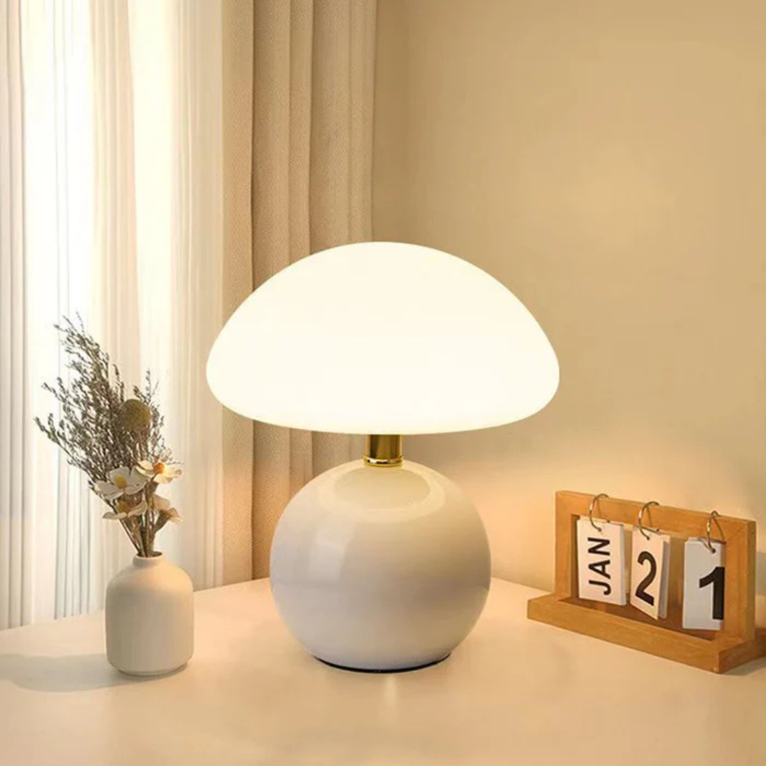 Stylish Mushroom LED Table Lamp - GlowMora - Warm White Lighting - Decorative Accent