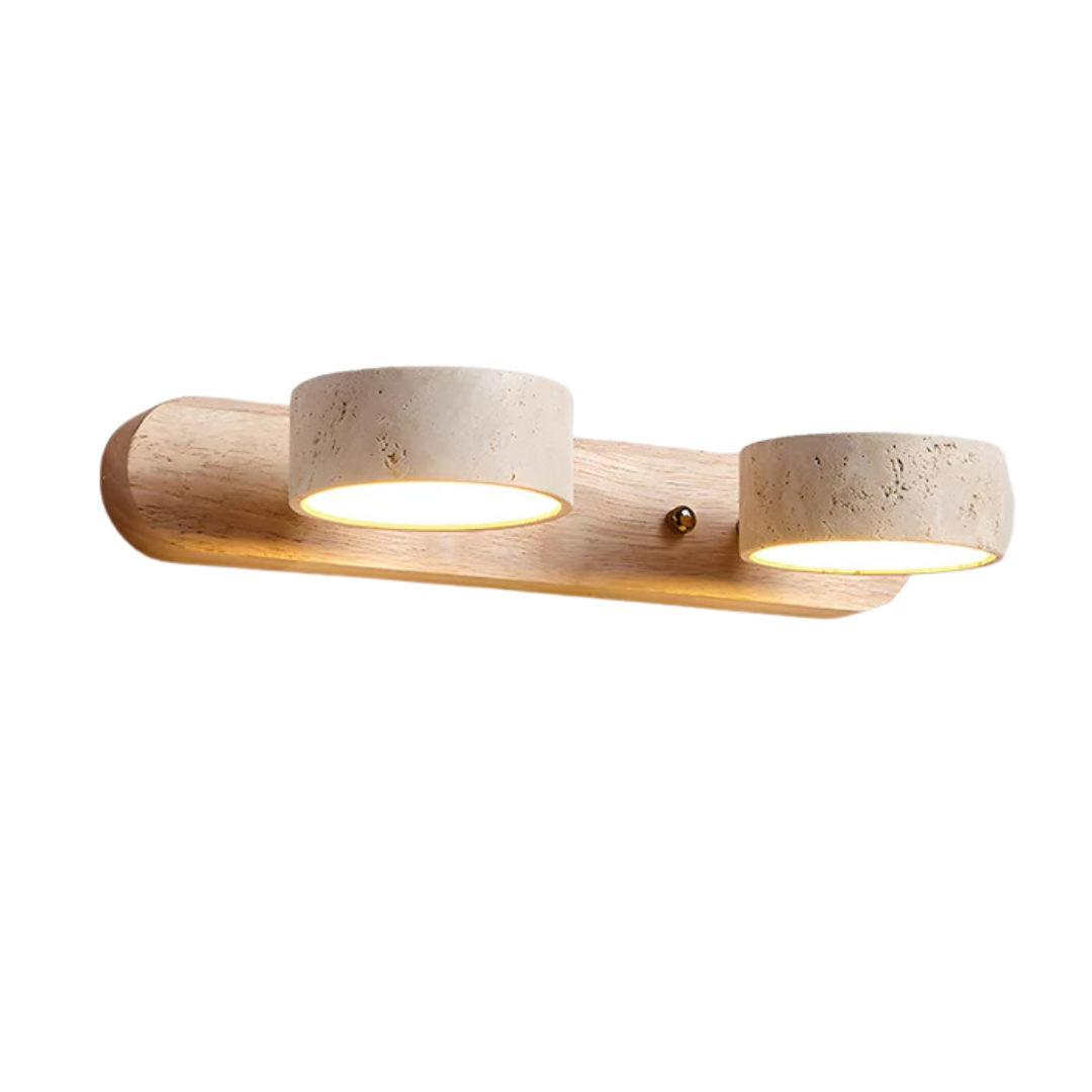 Travertine Indoor Wall Lamp - Stonora - Natural Stone Finish - Warm LED Lighting