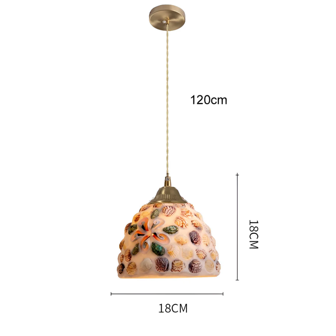 Pendant Lamp - Luminara - Colourful Glass Shade - Dining Table Accent