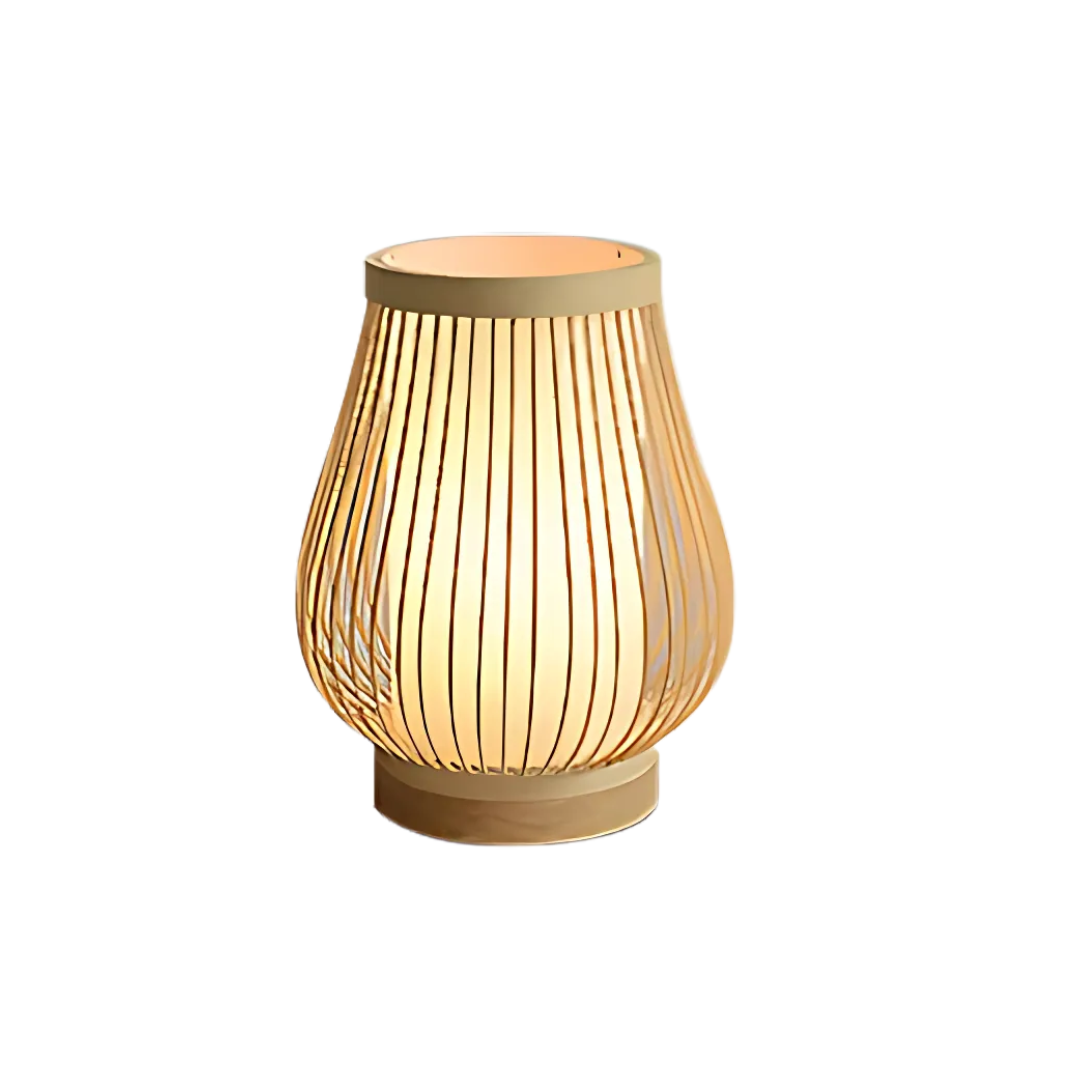 Japanese LED Bamboo Table Lamp - Zenora - Warm Ambience - Natural Finish