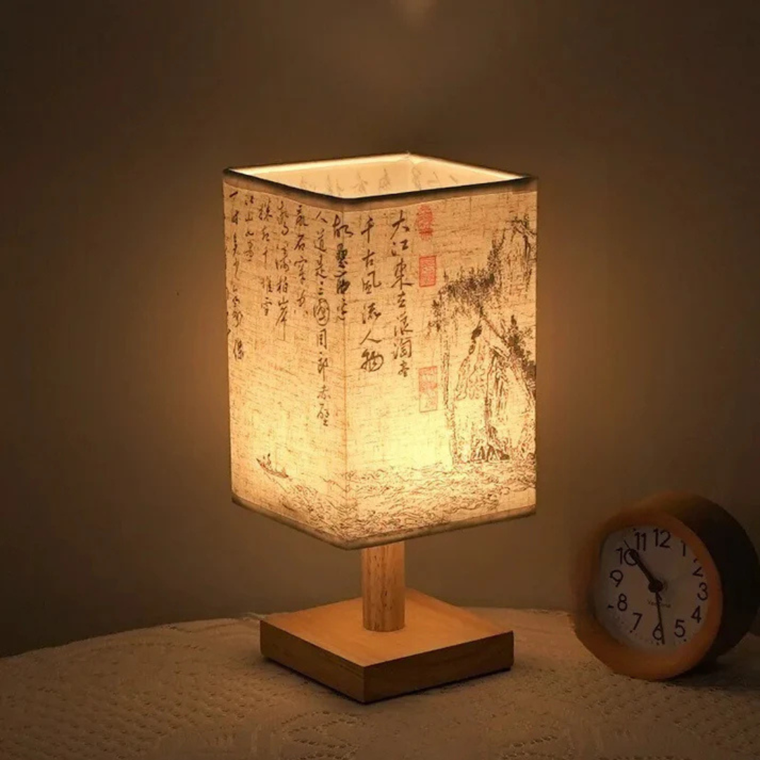 LED Table Lamp - LumoGlow - Warm White Lighting - Wooden Base