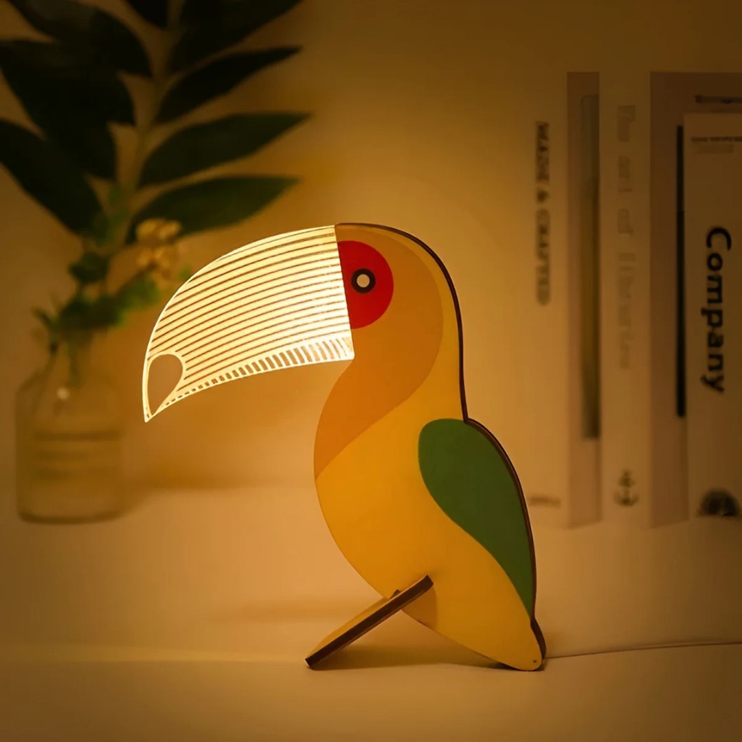 Wooden LED Table Lamp - LumoWood - Warm Glow - USB Powered