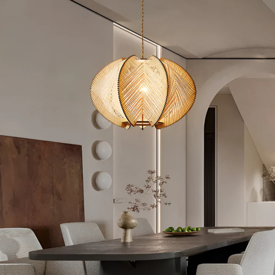 Pendant Lamp - HikariHome - Wabi-Sabi Style - Natural Wood Finish