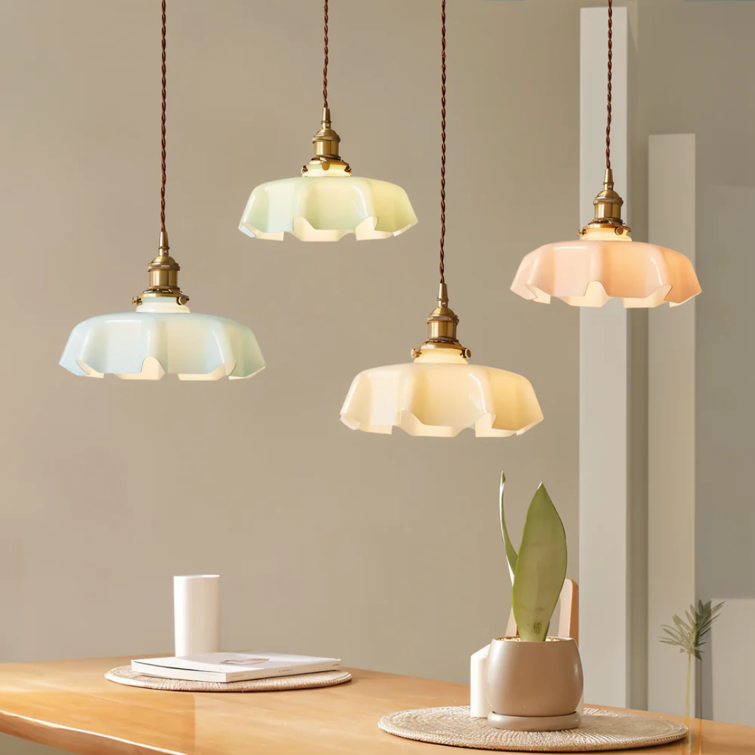 Pendant Lamp - Lumora - Flower Inspired Shade - Multiple Colour Options