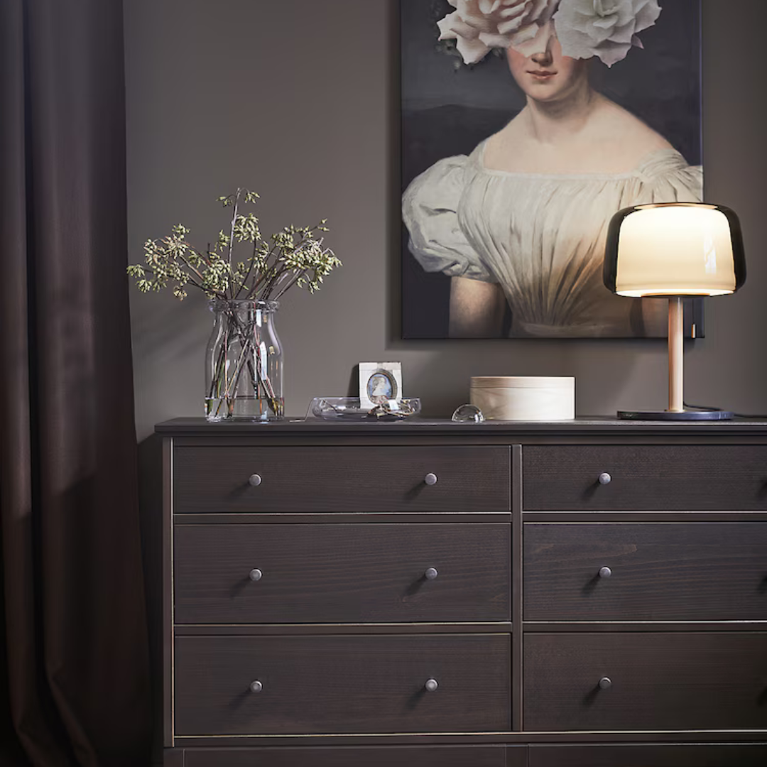 Modern LED Table Lamp - Lumora - Warm White Illumination - Wooden & Glass Finish