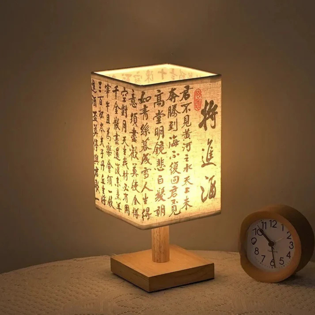 LED Table Lamp - LumoGlow - Warm White Lighting - Wooden Base