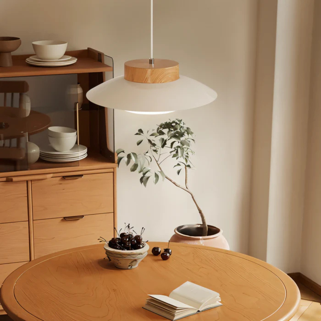 Dining Table Pendant Lamp - Lumiatra - Cream Finish - Bowl Shape