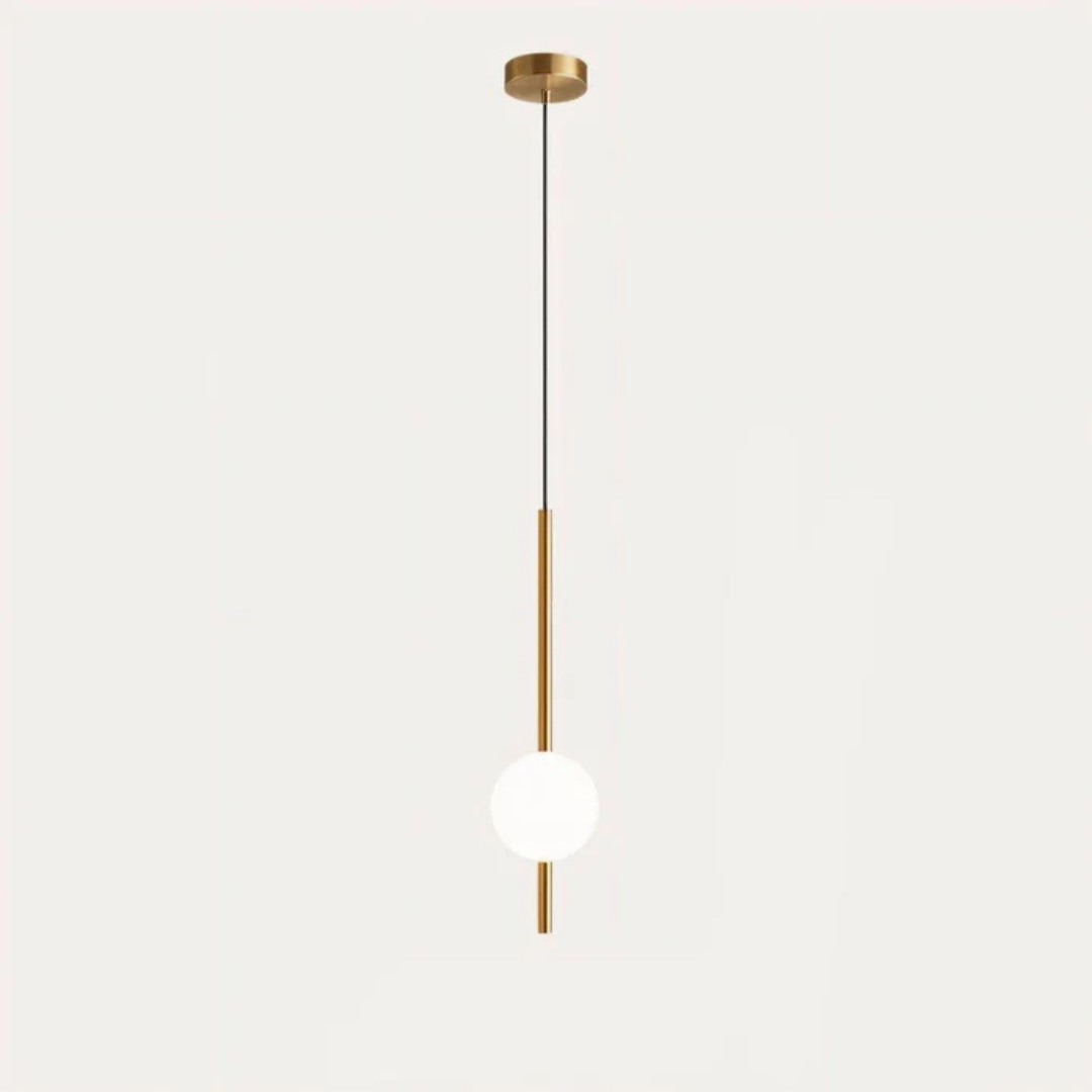 Minimalist Glass Pendant Lamp - Lumora - Amber Finish - Smoke Grey Finish