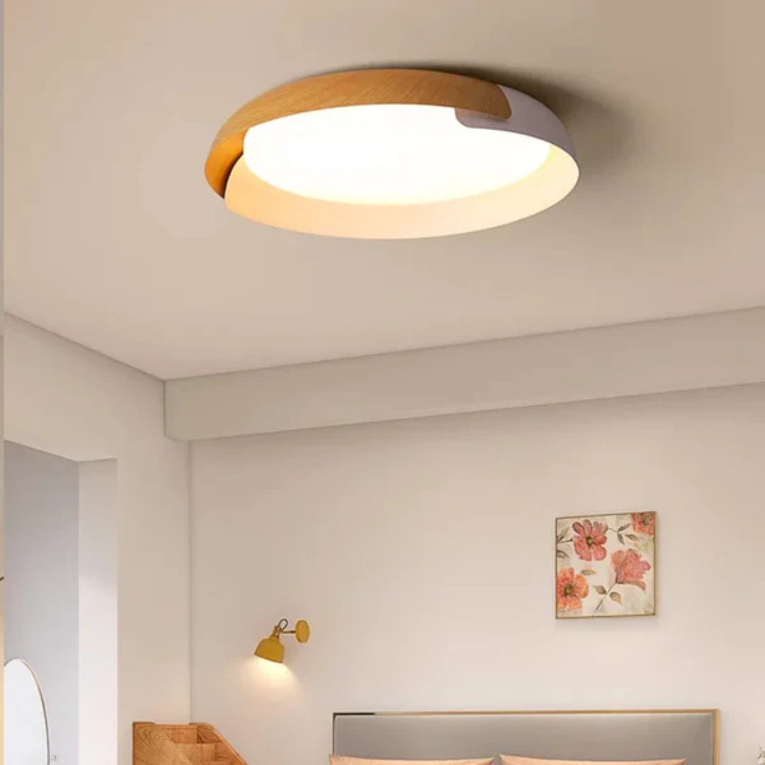 Wooden Ceiling Lamp - LumaOak - Bedroom Lighting - Natural Finish