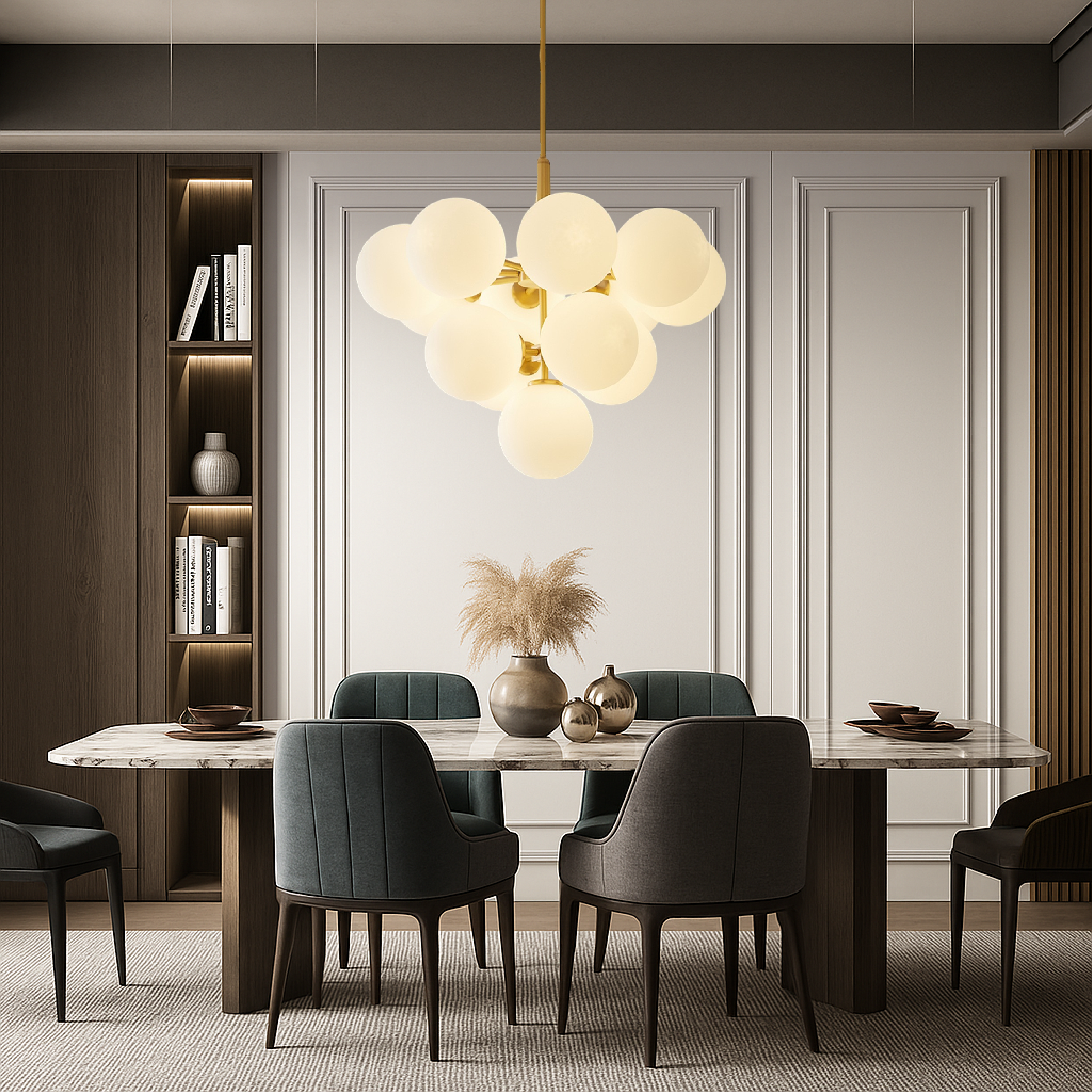 Scandinavian Chandelier - LumaSphere - Elegant Glass Balls - Modern Minimalist Lighting