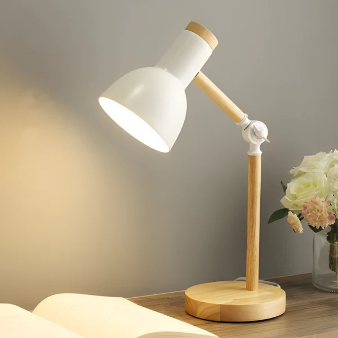 LED Table Lamp - Lumacra - Adjustable Wooden Frame - Macaron-Inspired Look