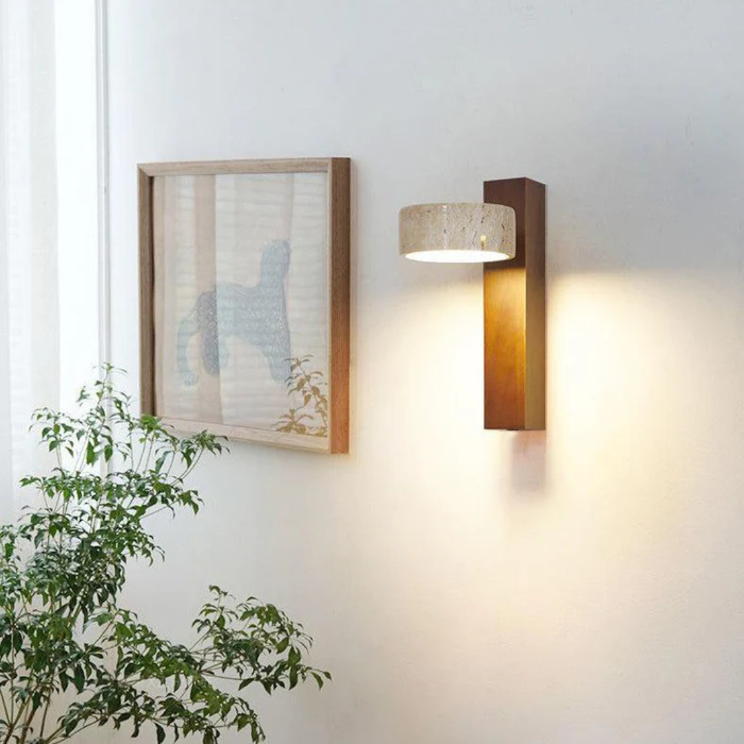 Wall Lamp - Travora - Travertine Finish - Indoor Lighting Fixture