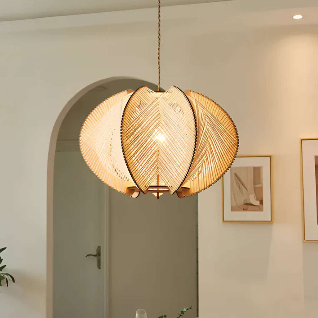 Pendant Lamp - HikariHome - Wabi-Sabi Style - Natural Wood Finish