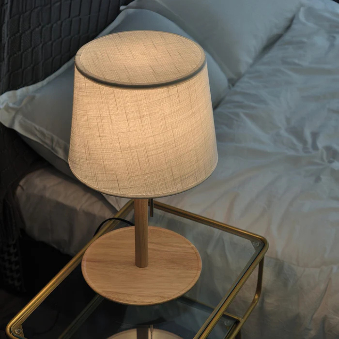 LED Table Lamp - Nordora - Scandinavian Style - Walnut Wood Finish