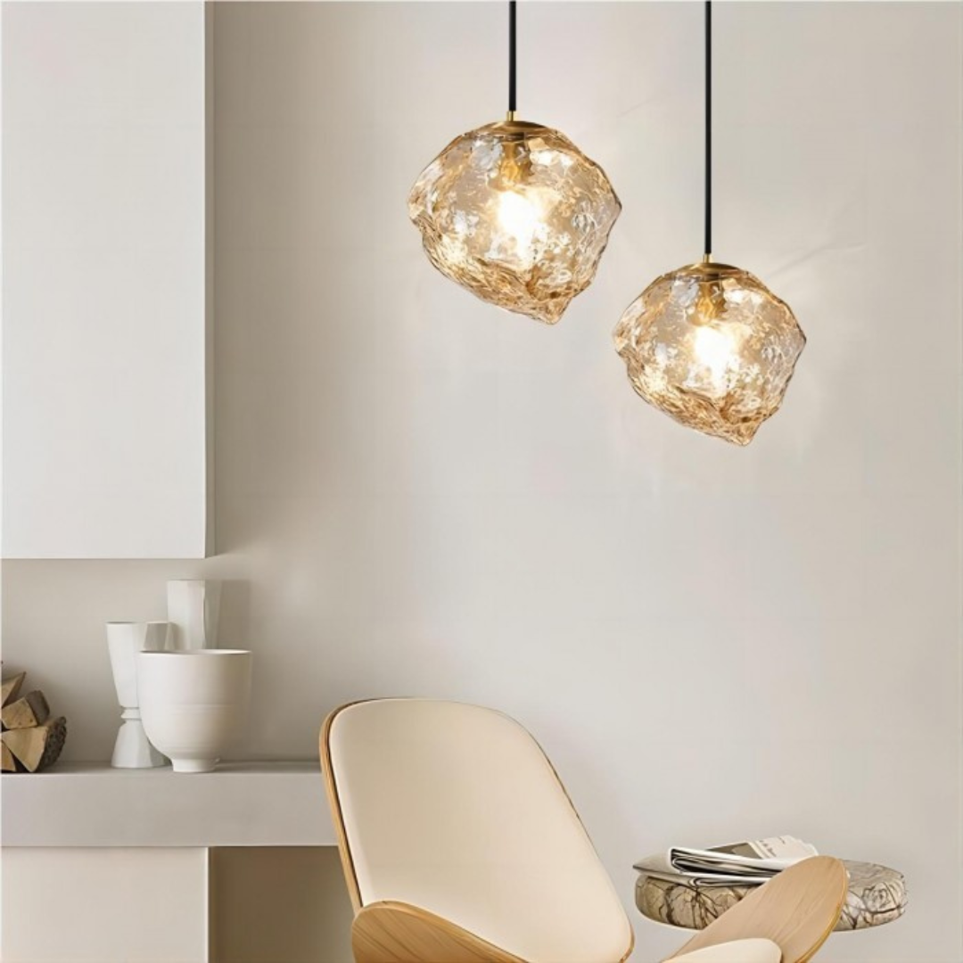 Glass Pendant Lamp - Virello - Dining Table Accent - Warm Tricolour Lighting