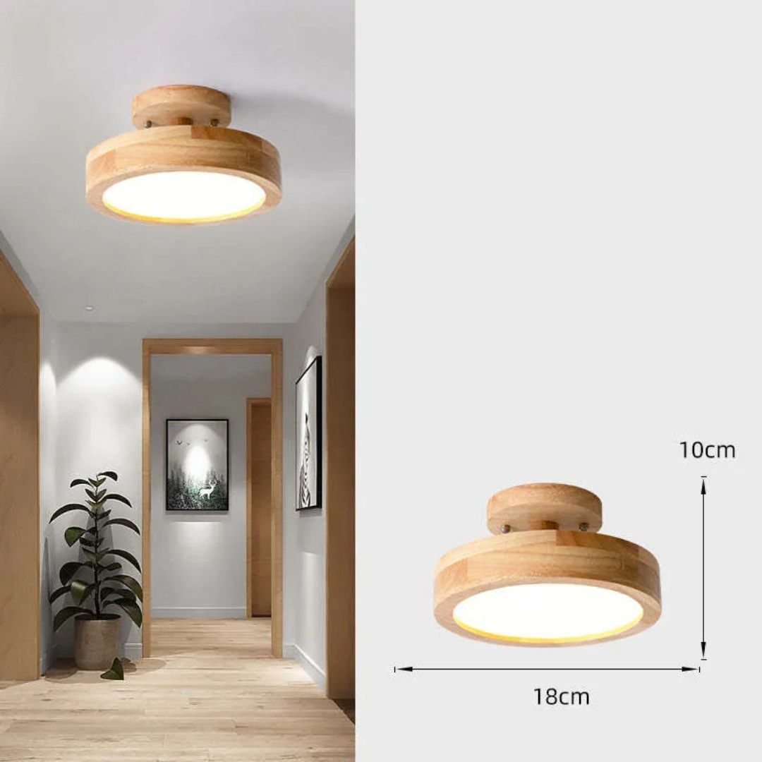 Wooden LED Ceiling Light - LignaGlow - Natural Accent - Warm Indoor Lighting