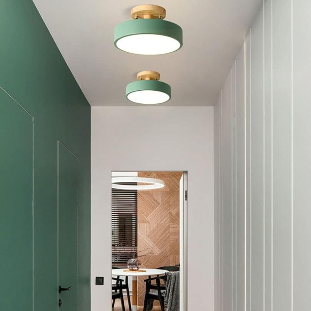 Wooden LED Ceiling Light - LignaGlow - Natural Accent - Warm Indoor Lighting