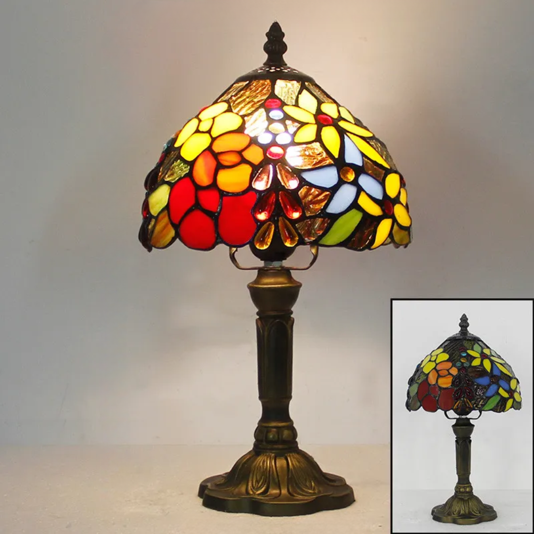 Tiffany Table Lamp - VitraGlow - Stained Glass Shade - LED Compatible