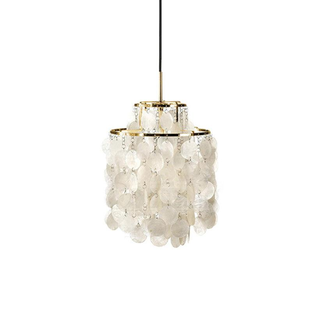 Vintage Natural Seashell Pendant Lamp - Lumora - Elegant Illumination - Unique Shell Design