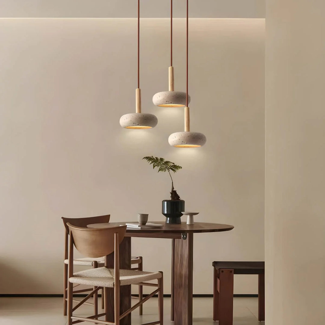 Travertine Pendant Lamp - LumaStone - Natural Elegance - Dining & Living Space Lighting