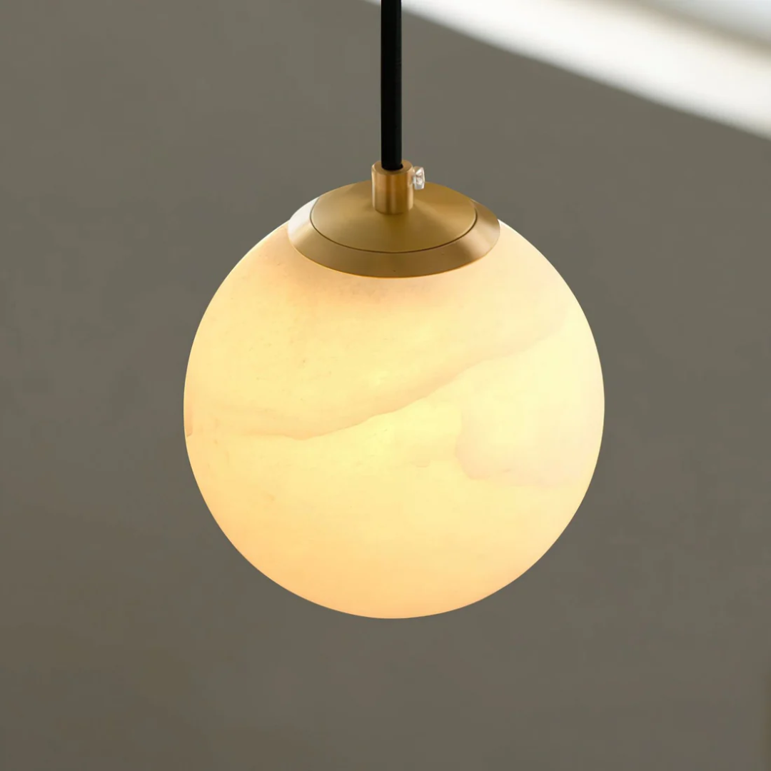 Alabaster Globe Pendant Lamp - LumoSphere - Contemporary Elegance - Ambient Lighting
