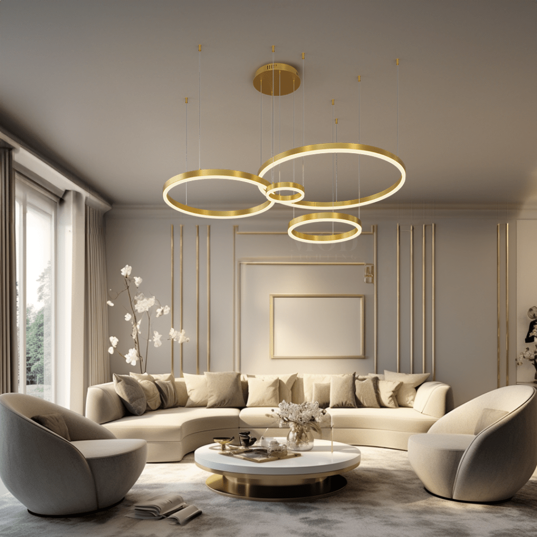 Ring Chandelier - Auravelle - Suspended Elegance - Multi-Ring Fixture