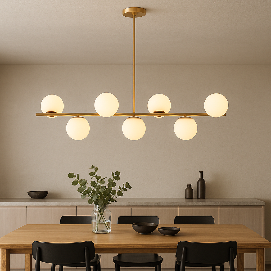 Gold Chandelier for Dining Table - Lumeira - Elegant Lighting - Stylish Gold Accents