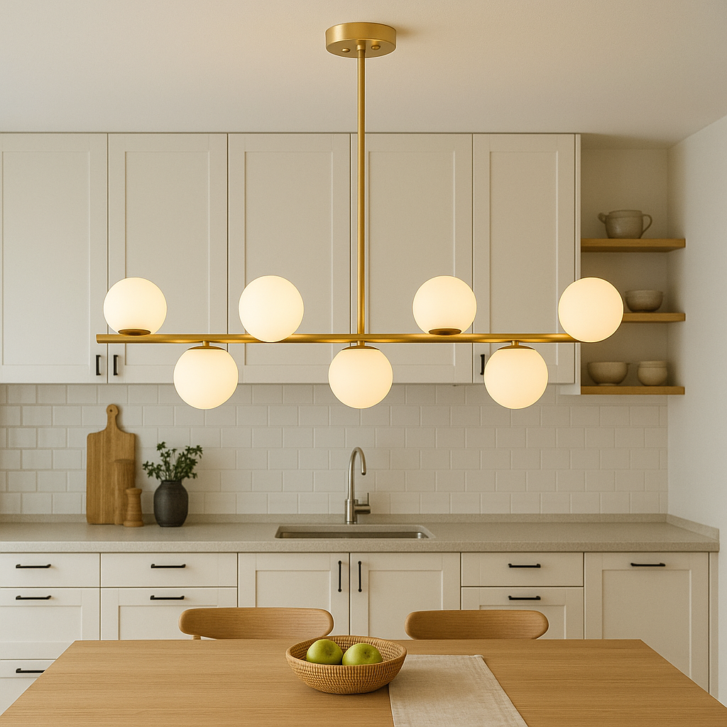Gold Chandelier for Dining Table - Lumeira - Elegant Lighting - Stylish Gold Accents