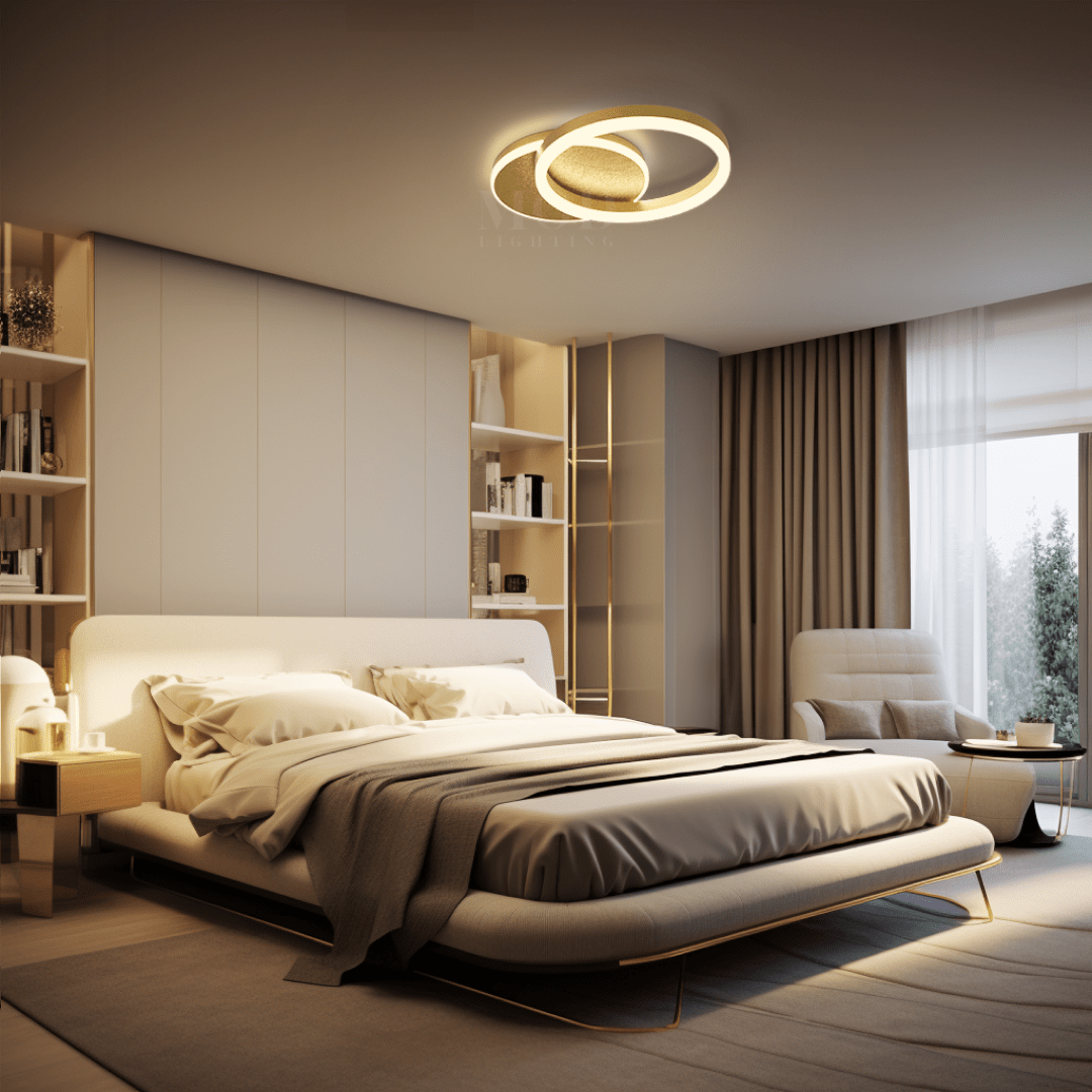 Ceiling Light Fixture – LumoCirque – Ambient Glow – Multi-Ring Structure