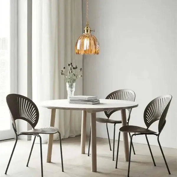 Elegant Glass Pendant Lamp - Florora - Flower Shape - Frosted Finish