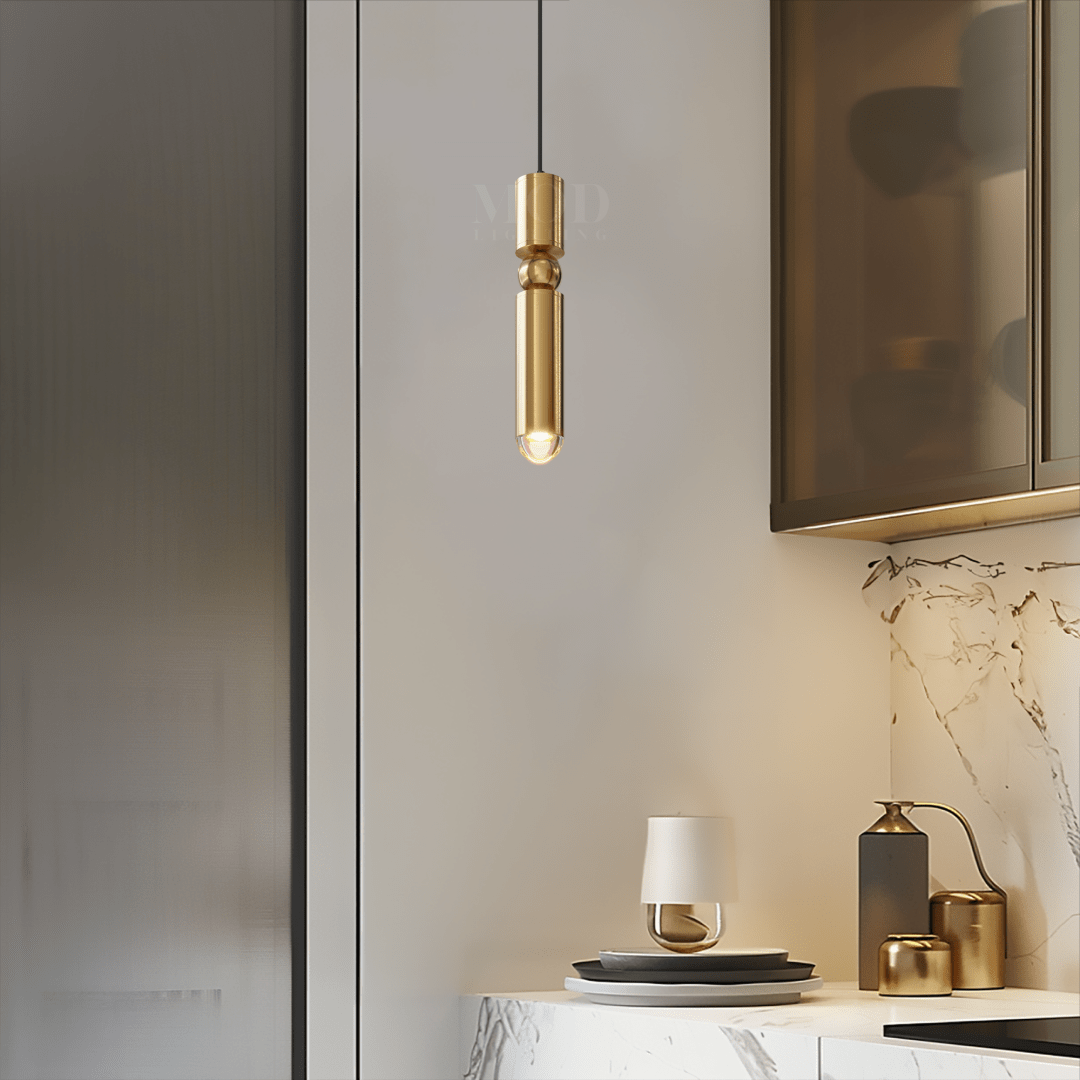 Pendant Ceiling Light - Velluno - Gold Accent - Minimal Profile