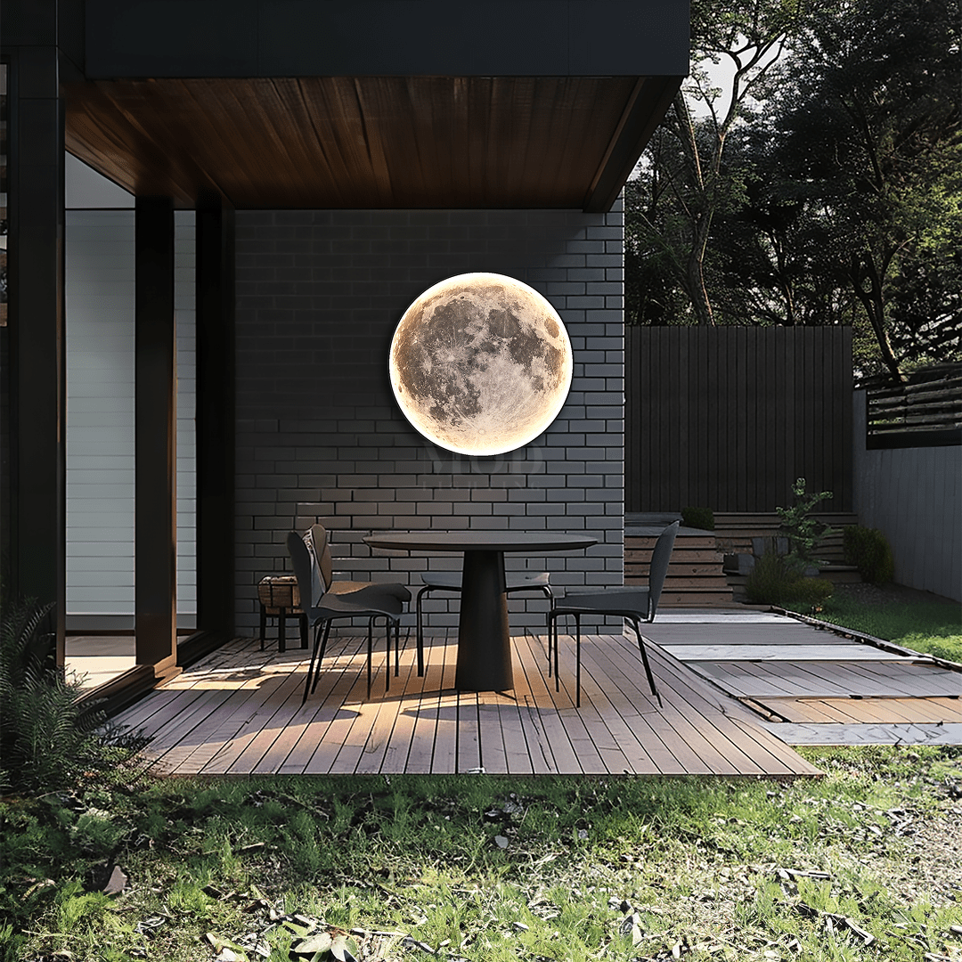 Outdoor Wall Lamp – LumaGlow – Moon-Inspired Aesthetic – Weather Resistant