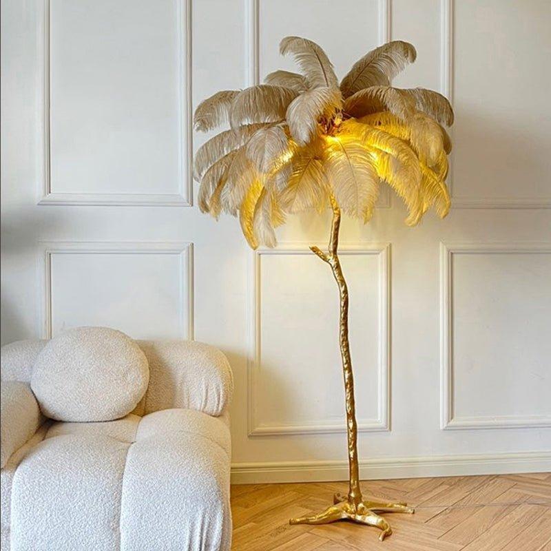 Feather Floor Lamp - PlumaGlow - Elegant Lighting - Modern Stand