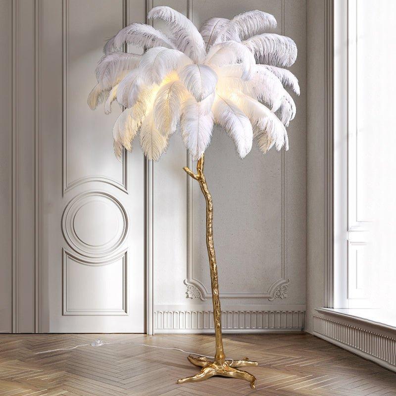 Feather Floor Lamp - PlumaGlow - Elegant Lighting - Modern Stand