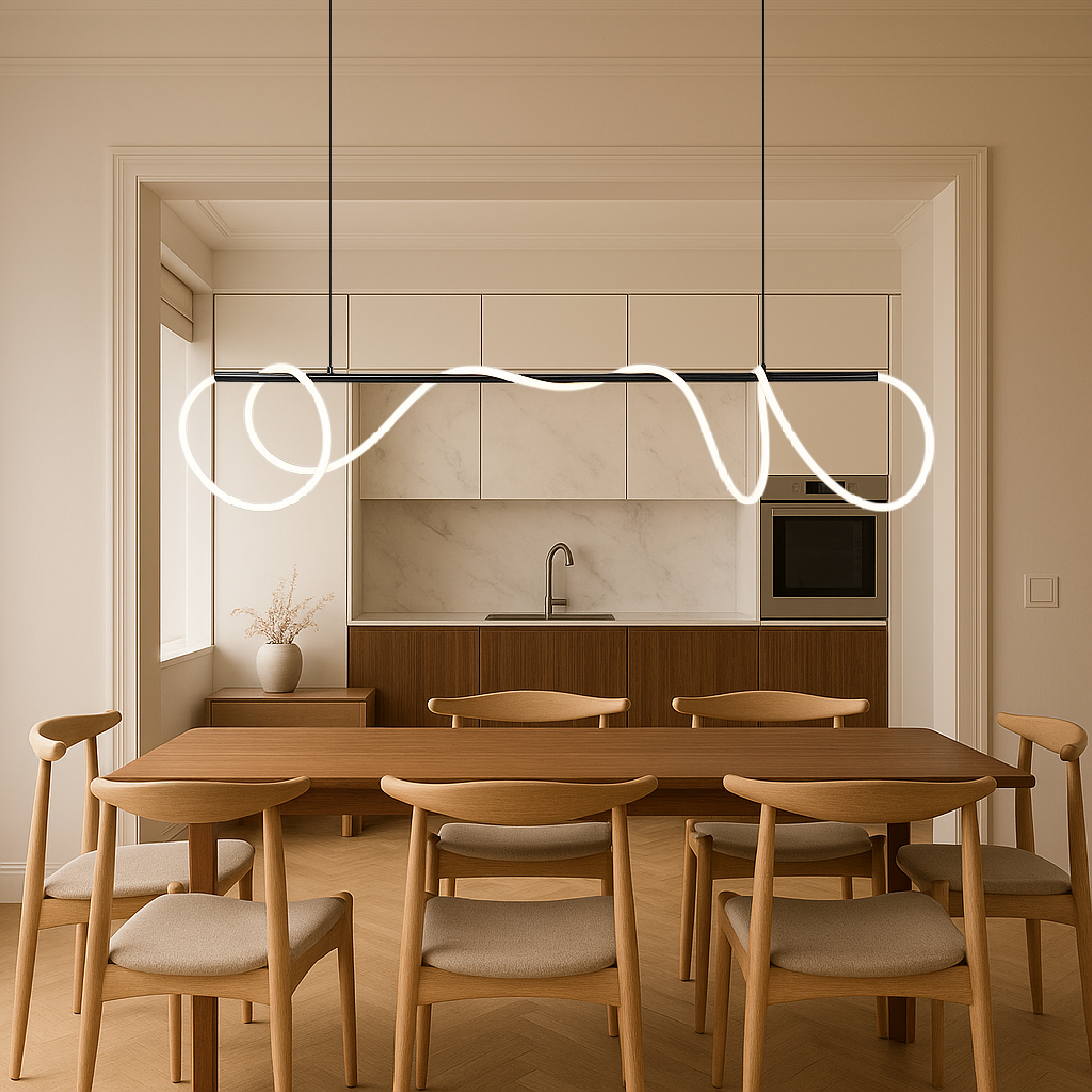 Linear Pendant Light - Lumora - Sleek Minimalist Look - Adjustable Brightness