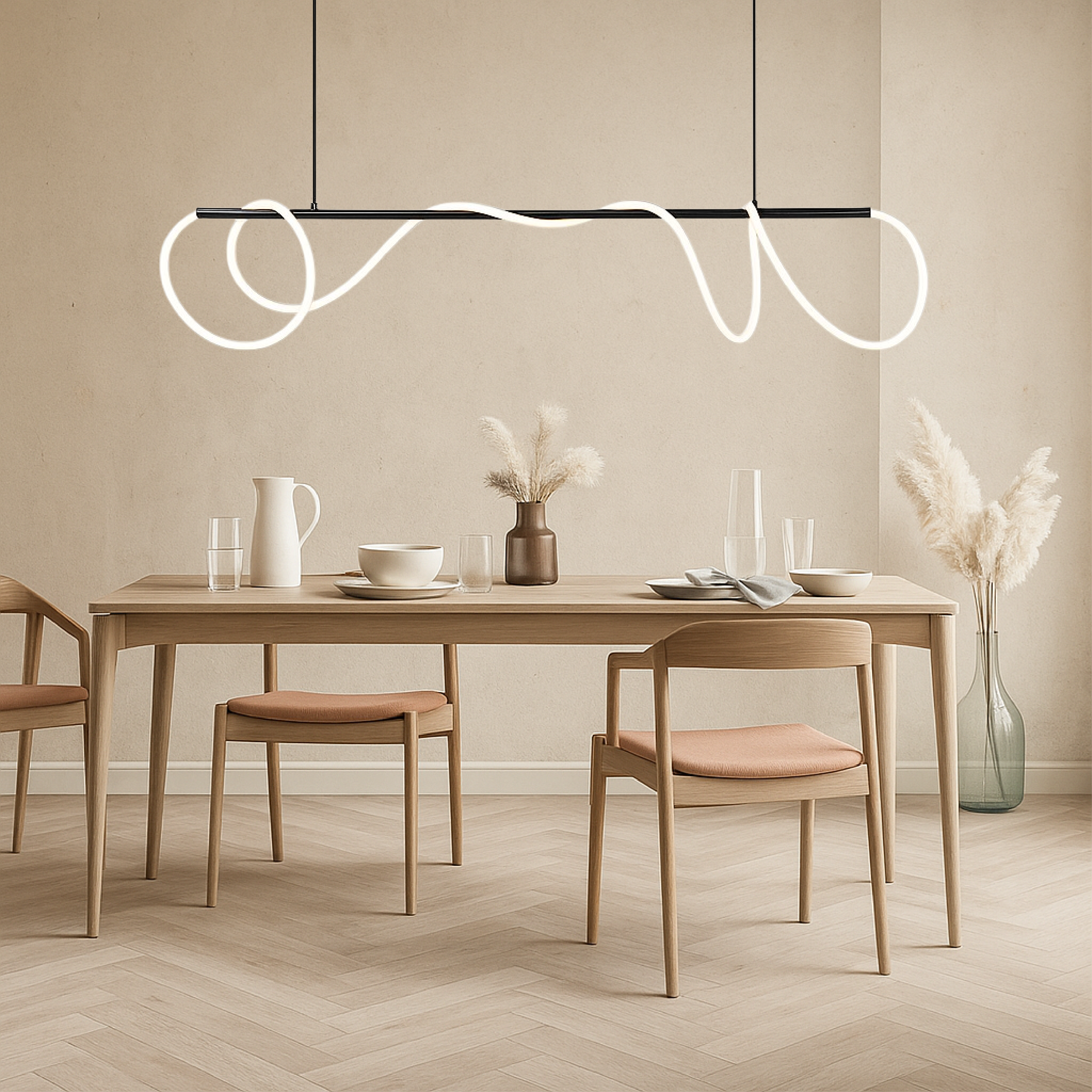 Linear Pendant Light - Lumora - Sleek Minimalist Look - Adjustable Brightness