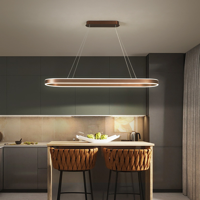Rose Gold Kitchen Pendant Light - Lumora - Adjustable Suspension - Elegant Glass Shade