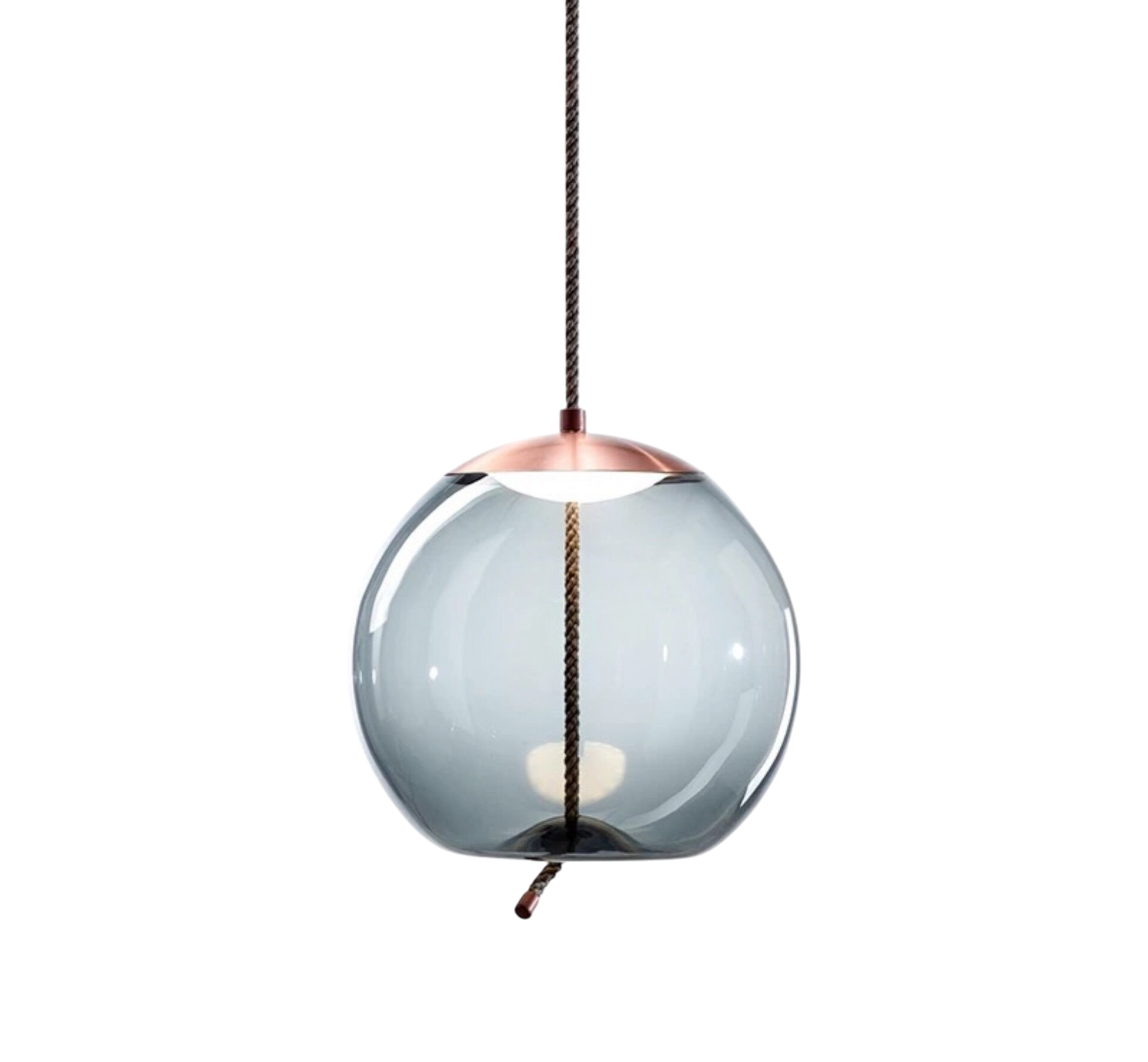 Pendant Lamp - Rosora - Rose Gold Finish - Rope Accent