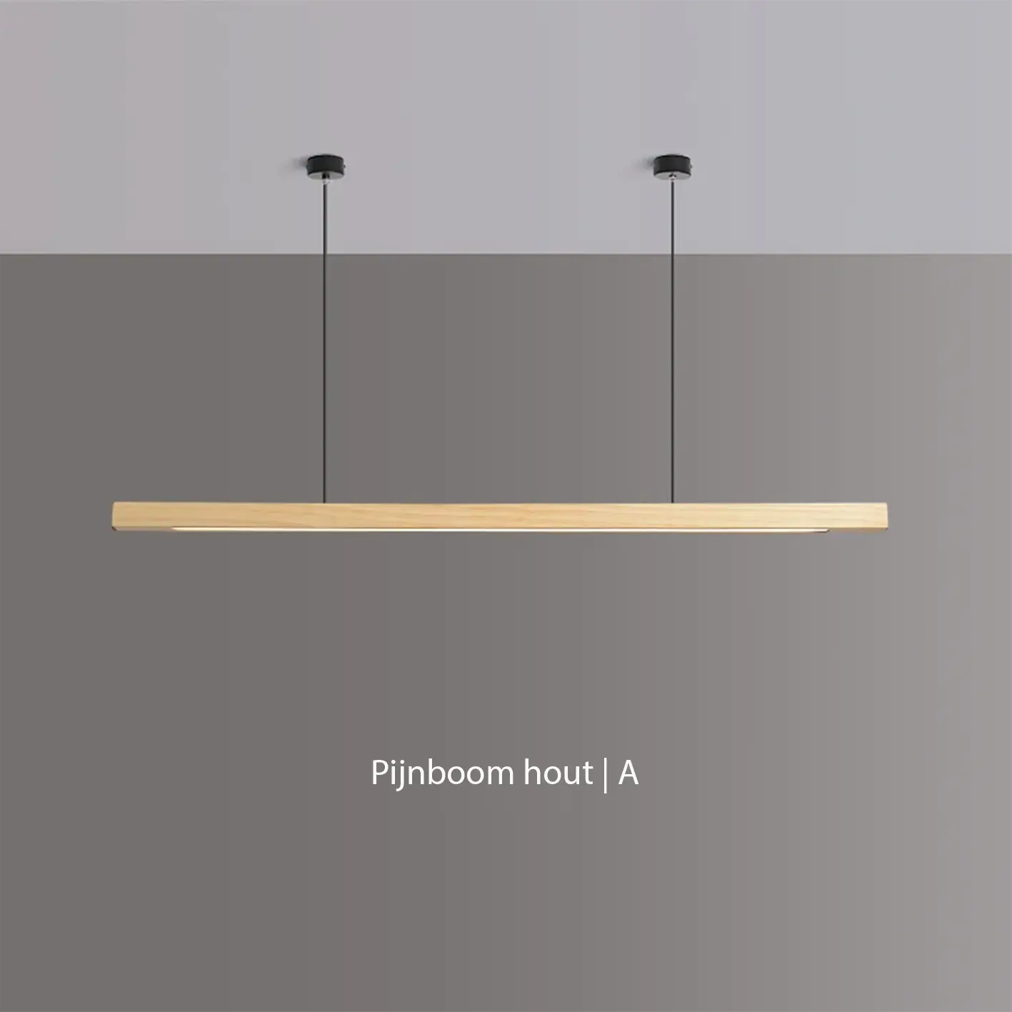 Langwerpige Houten Hanglamp Eettafel - Luminara - Adjustable Height - Warm Lighting