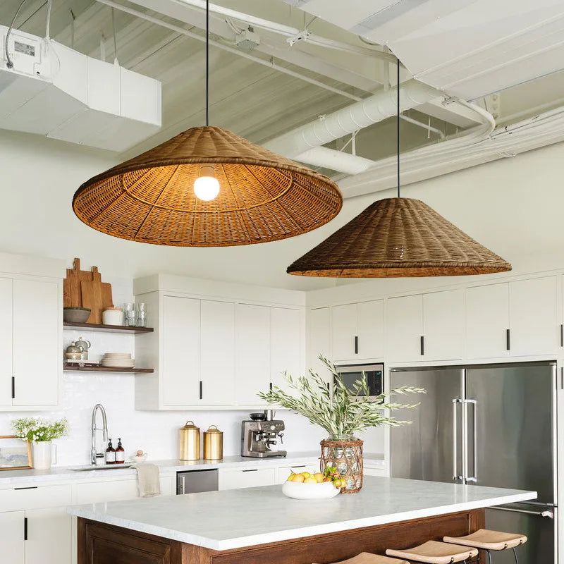Scandinavian LED Bamboo Pendant Lamp - Nordora - Natural Aesthetic - Modern Interior Lighting