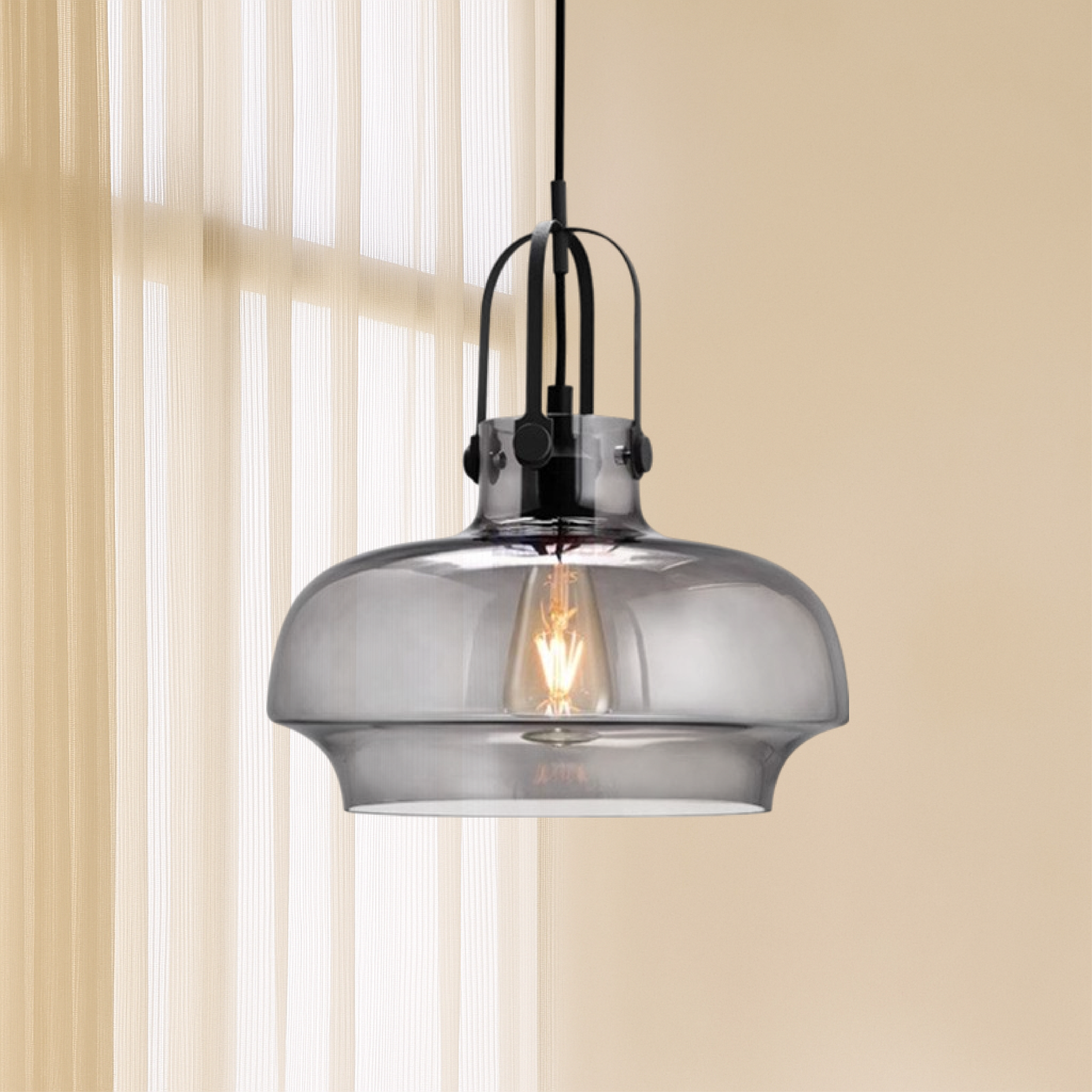 Industrial Loft-Style Pendant Lamp - Loftora - Sleek Metal Finish - Adjustable Lighting
