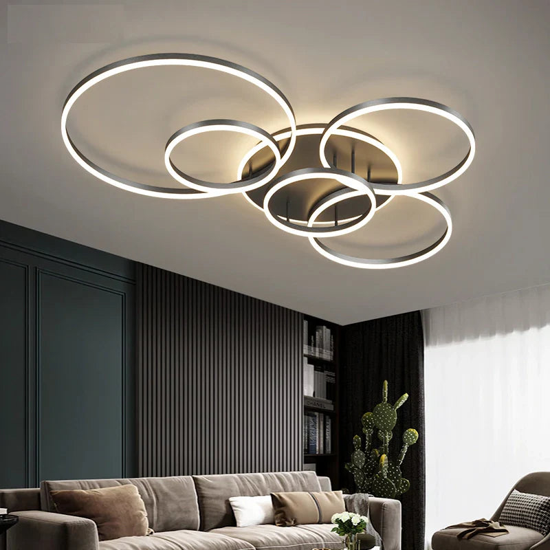 Modern Black Ceiling Lamp - Lumoire - Structured Frame - Versatile Placement