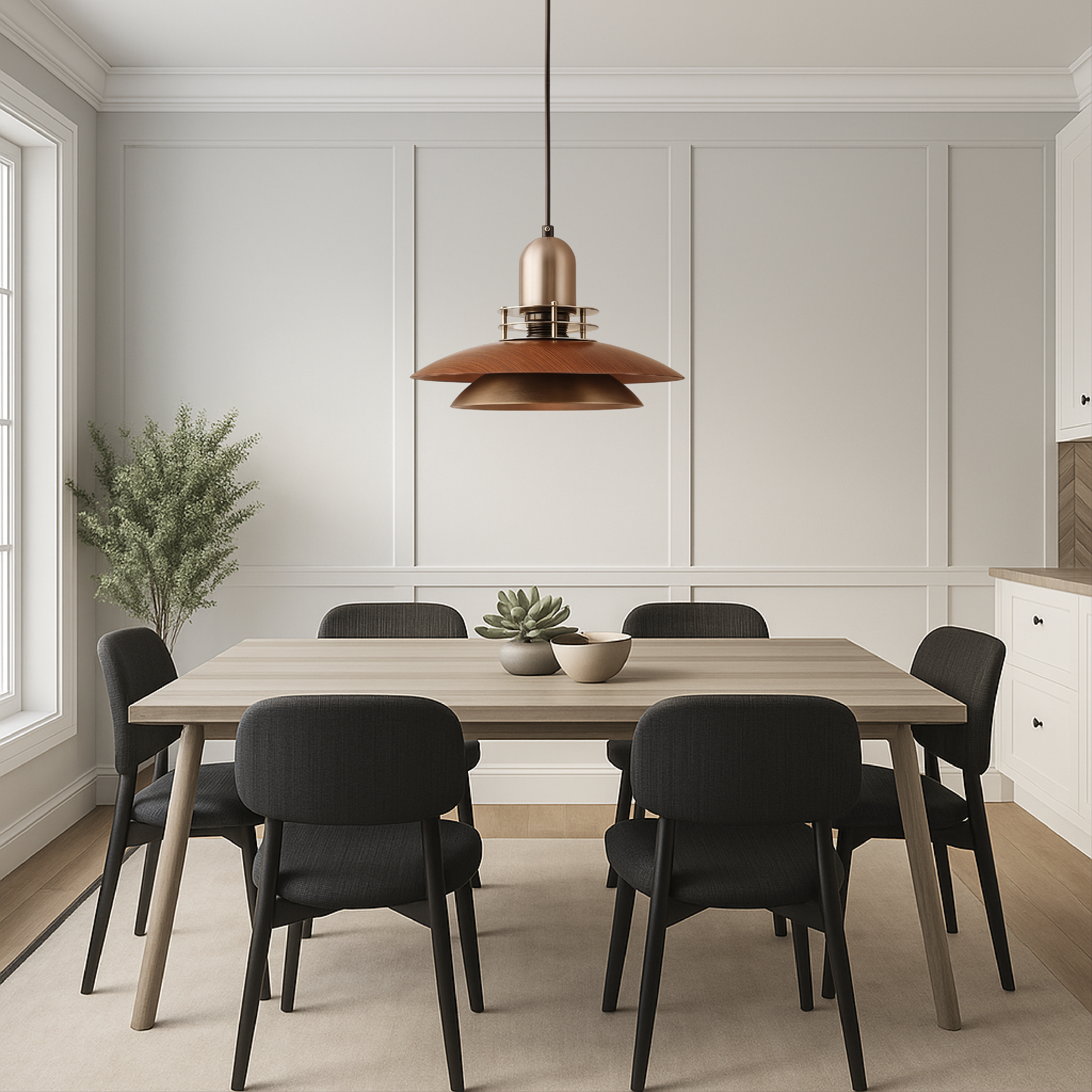 Pendant Lamp - LumaWood - Layered Walnut - Warm Ambient Lighting