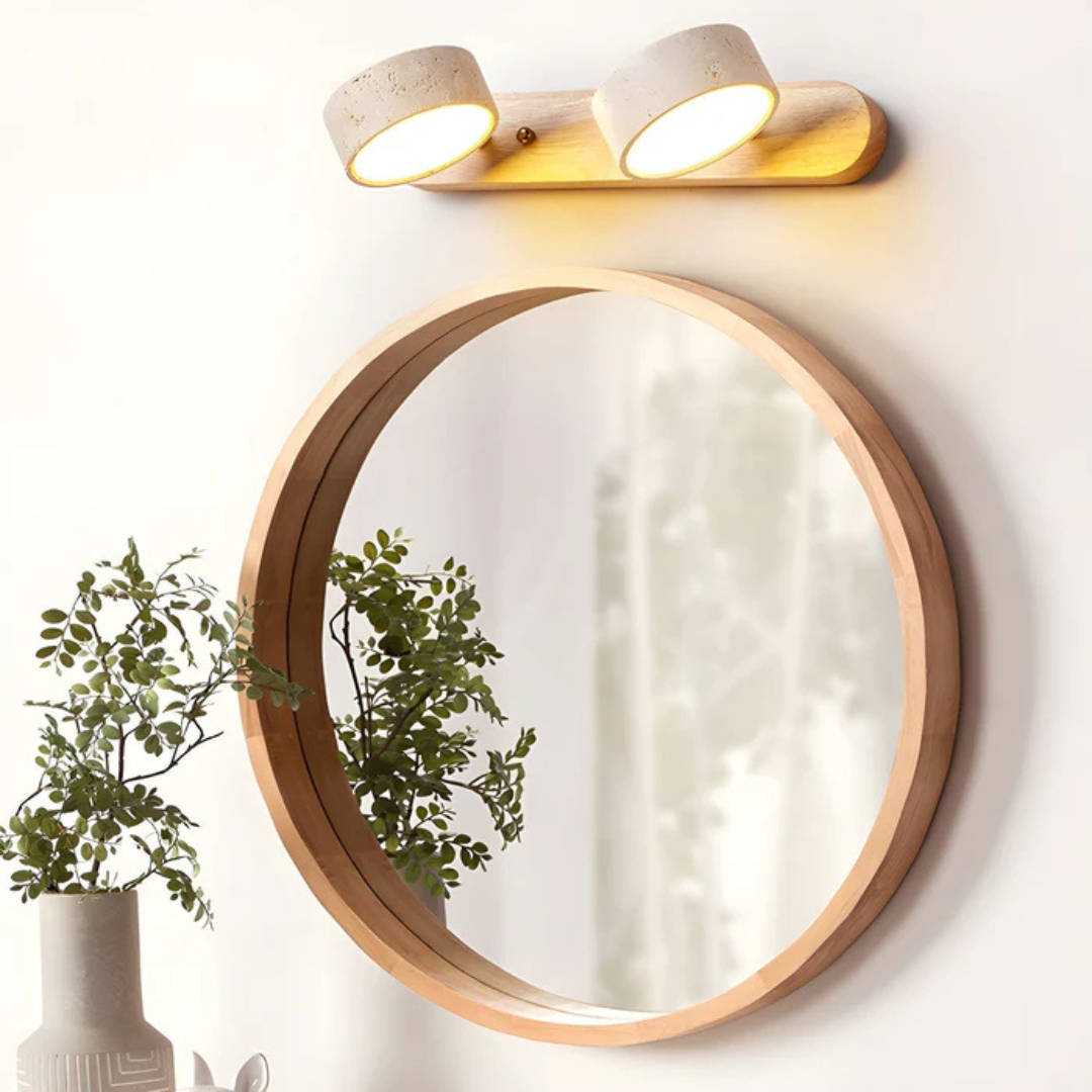 Travertine Indoor Wall Lamp - Stonora - Natural Stone Finish - Warm LED Lighting