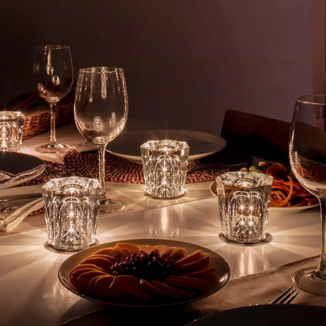 Wireless Crystal Table Lamp - Glimora - Touch Control - Rechargeable Lighting