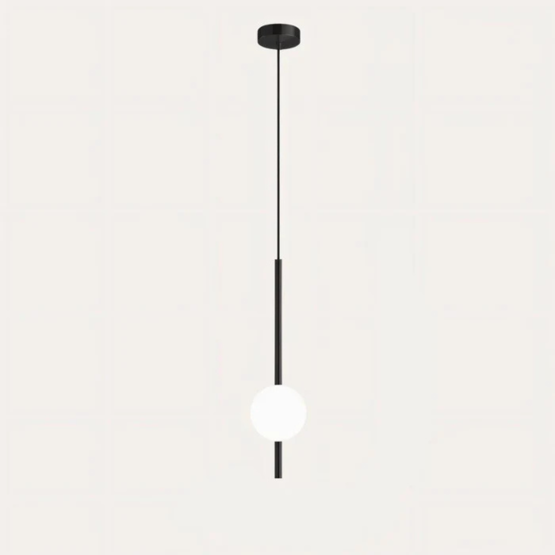 Minimalist Glass Pendant Lamp - Lumora - Amber Finish - Smoke Grey Finish