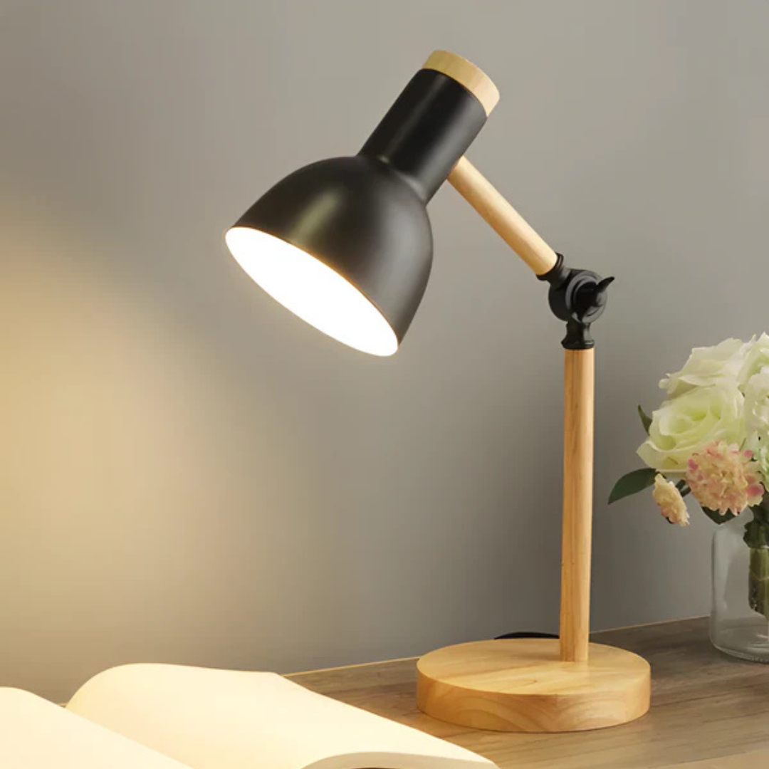 LED Table Lamp - Lumacra - Adjustable Wooden Frame - Macaron-Inspired Look