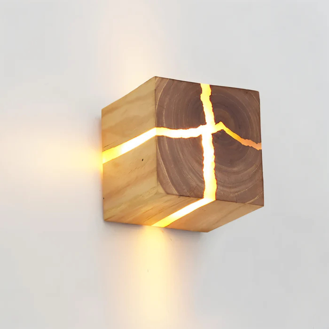 Wooden LED Wall Lamp - LumoWood - Warm Illumination - Indoor Lighting Accent
