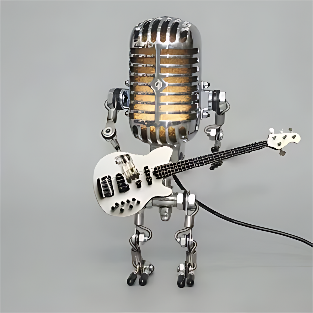 Table Lamp - MechaGlow - Metal Robot Look - LED Compatible Accent Light