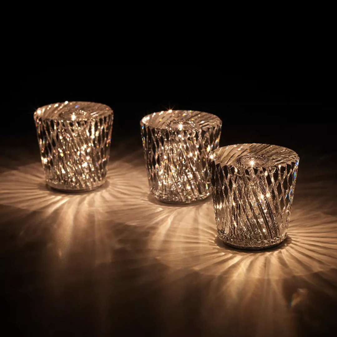 Wireless Crystal Table Lamp - Glimora - Touch Control - Rechargeable Lighting